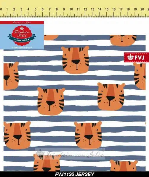 Fraulein von Julie Baumwoll Jersey Tiger gestreift NahtZuGabe