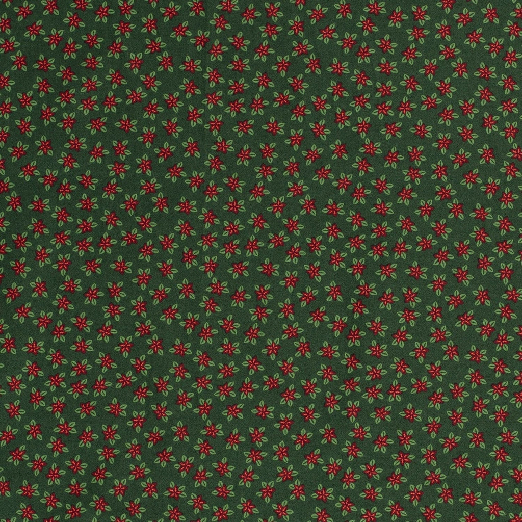 Baumwoll Popeline Weihnachten Blume rot-grün - NahtZuGabe