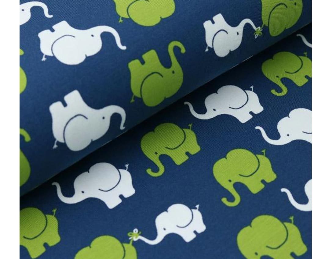 Kinderstoff Baumwollstoff Elefanten Mint Modemeter De
